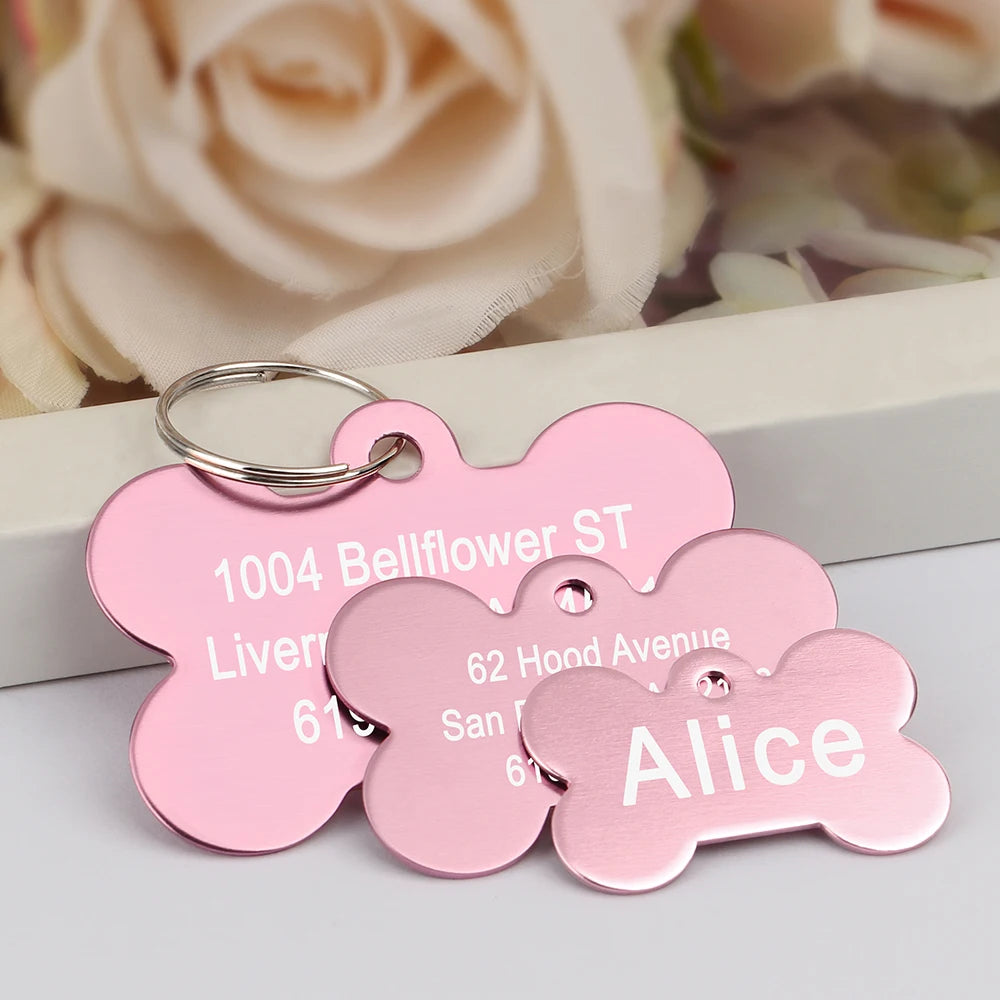 Médaille d'identification personnalisée pour chiens et chats, en alliage, pour chiots et chatons, accessoires de collier, étiquettes anti-perte pour animaux de compagnie, pour petits et grands chiens et chats
