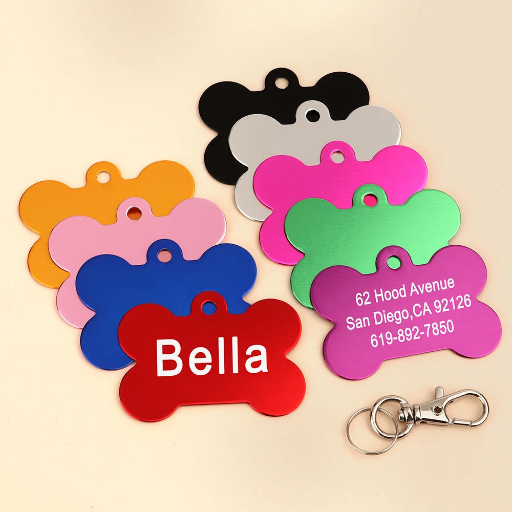 Médaille d'identification personnalisée pour chiens et chats, en alliage, pour chiots et chatons, accessoires de collier, étiquettes anti-perte pour animaux de compagnie, pour petits et grands chiens et chats