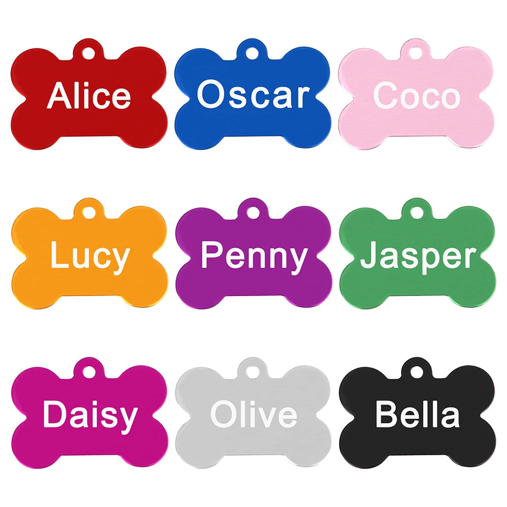 Médaille d'identification personnalisée pour chiens et chats, en alliage, pour chiots et chatons, accessoires de collier, étiquettes anti-perte pour animaux de compagnie, pour petits et grands chiens et chats