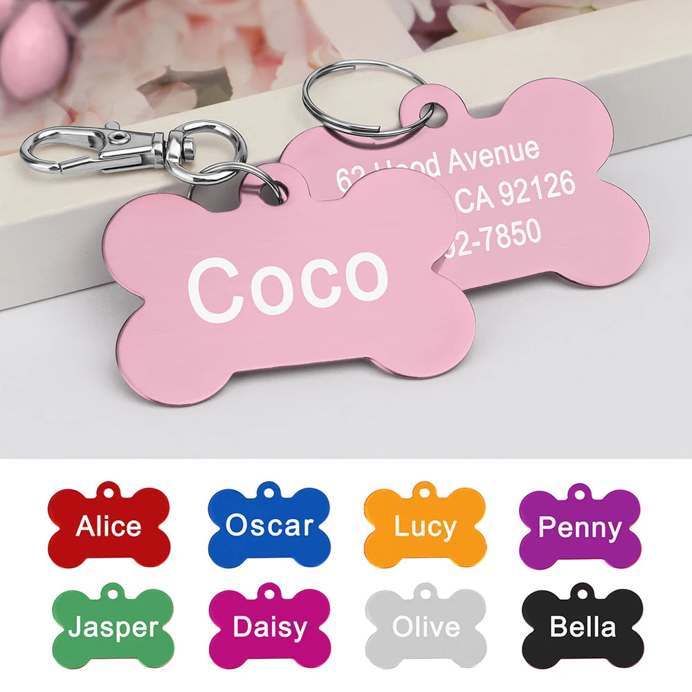 Médaille d'identification personnalisée pour chiens et chats, en alliage, pour chiots et chatons, accessoires de collier, étiquettes anti-perte pour animaux de compagnie, pour petits et grands chiens et chats