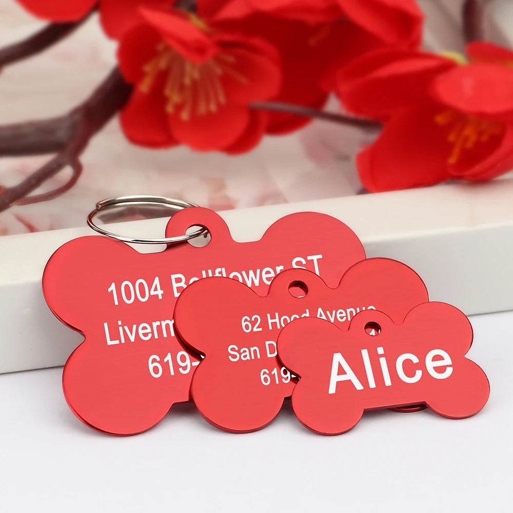 Médaille d'identification personnalisée pour chiens et chats, en alliage, pour chiots et chatons, accessoires de collier, étiquettes anti-perte pour animaux de compagnie, pour petits et grands chiens et chats