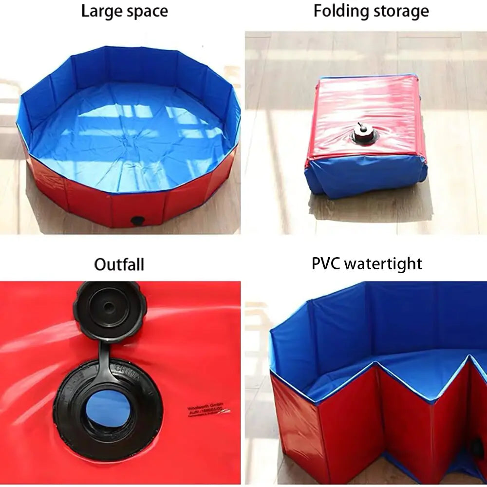 Piscine pliable en PVC pour chien, baignoire pour animaux de compagnie, piscine de lavage, baignoire intérieure et extérieure, piscine de refroidissement d'été, fournitures pour chiens et animaux de compagnie