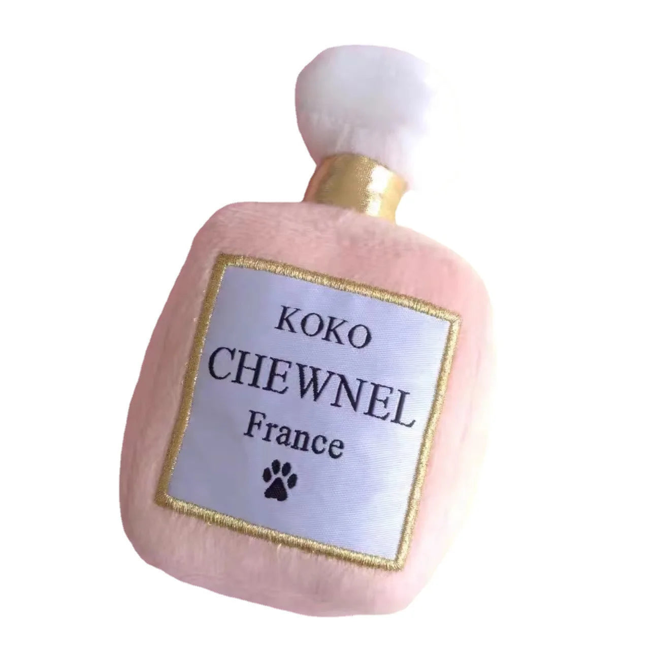 Customized Pink Koko Chewnel Dog Bone Puppy Gifts Furry Pet Chewing Accessory Plush Dog Squeaky Toys