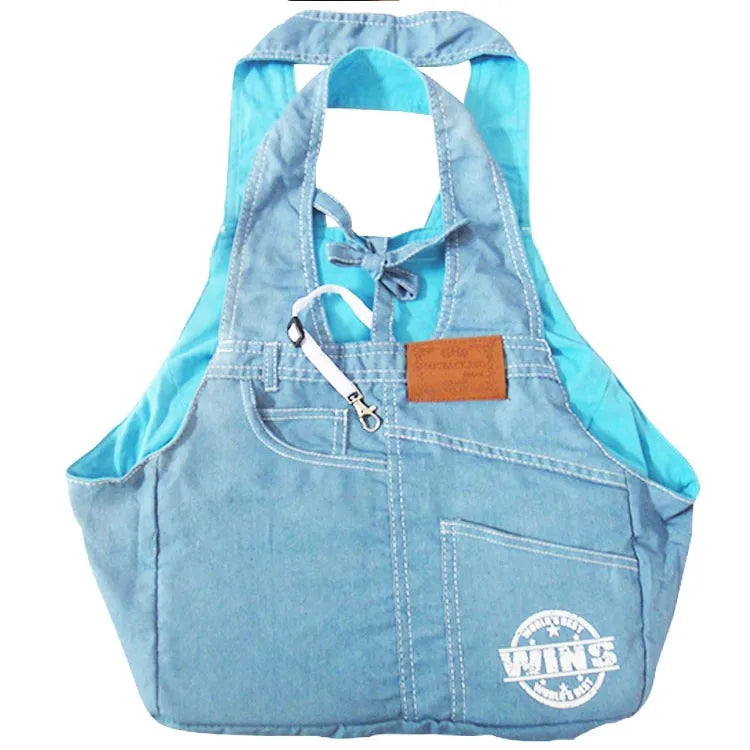 Denim Pet Carrier Bag, Outdoor Travel Puppy Shoulder Bags, Single Comfort Sling Handbag, Tote Pouch, Transport Pets