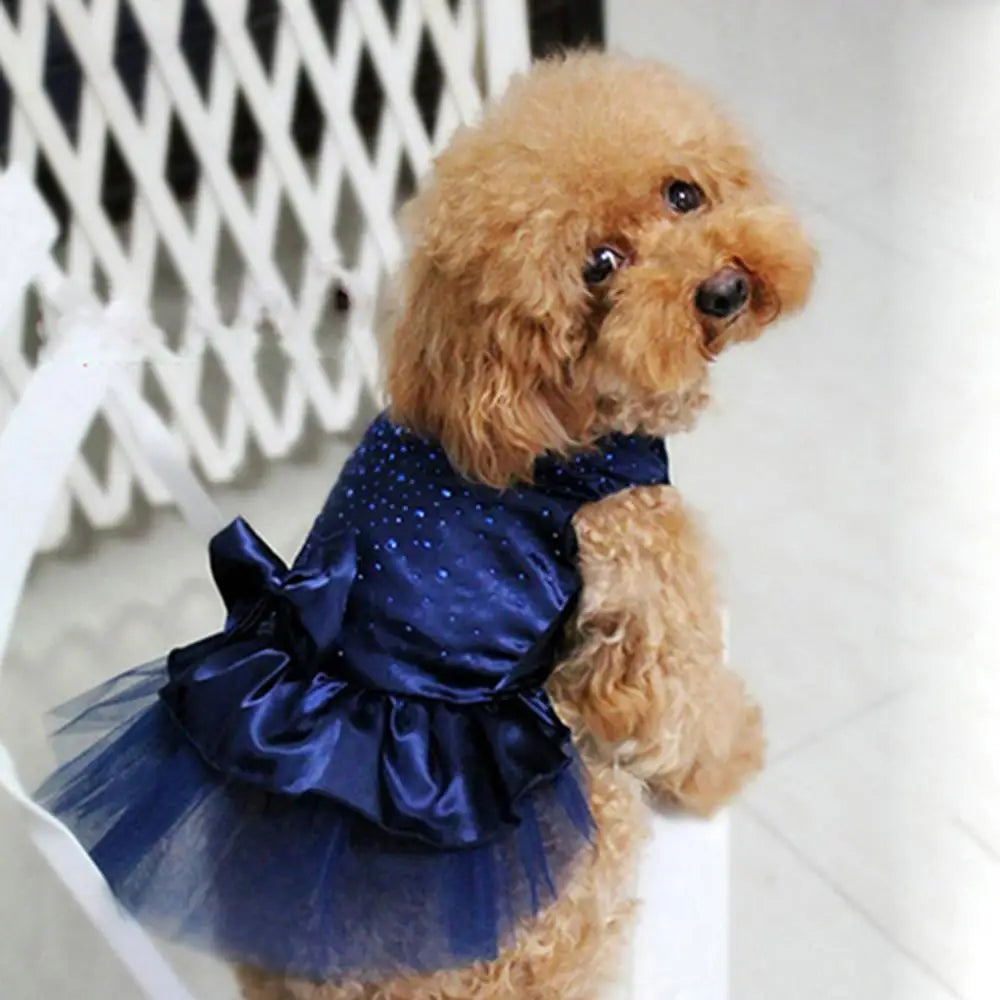 Luxury Princess Wedding Dog Dresses for Small Dogs Sequin Shirt Summer Spring Dress Dog Clothes for Chihuahua Girl Puppy Apparel