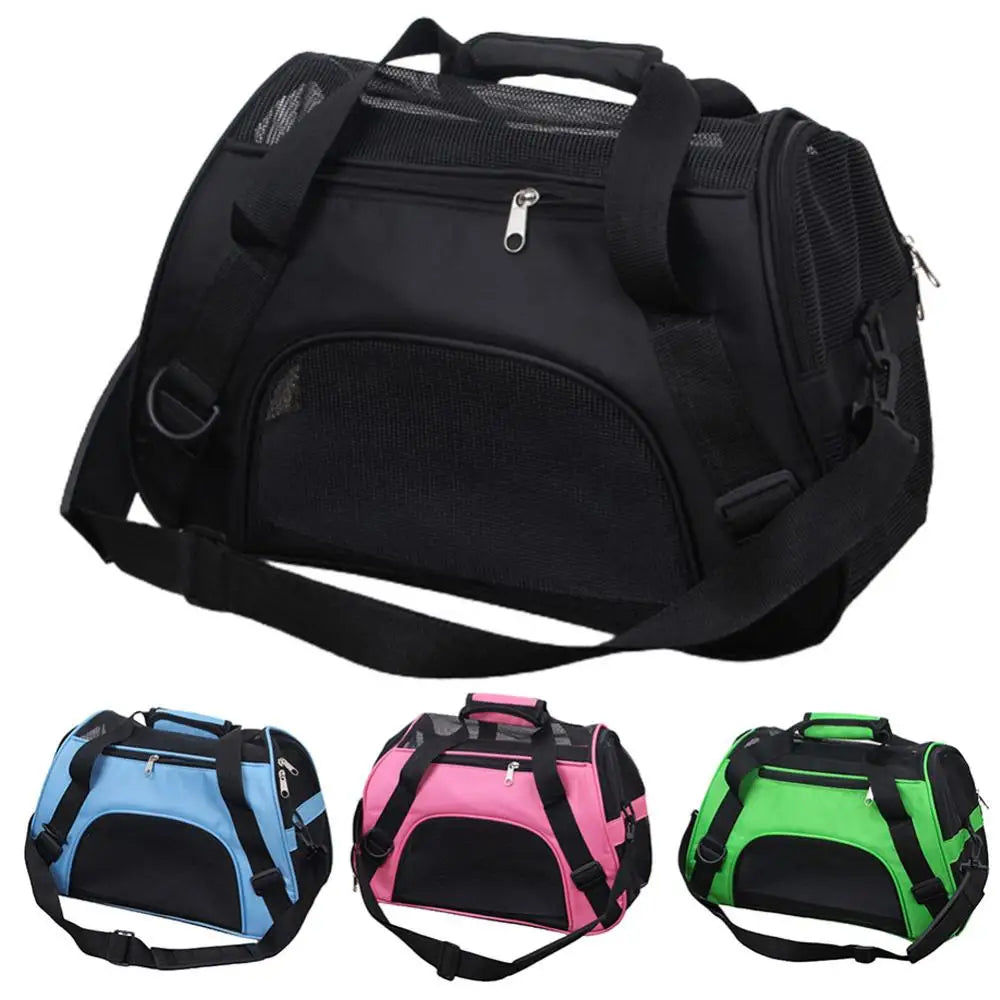 Portable Foldable Dog Cat Carrier Breathable Mesh Travel Cage Crossbody Tote Bag переноска для кошек