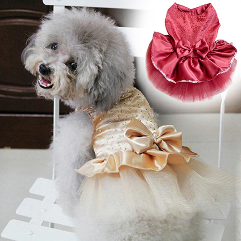 Luxury Princess Wedding Dog Dresses for Small Dogs Sequin Shirt Summer Spring Dress Dog Clothes for Chihuahua Girl Puppy Apparel