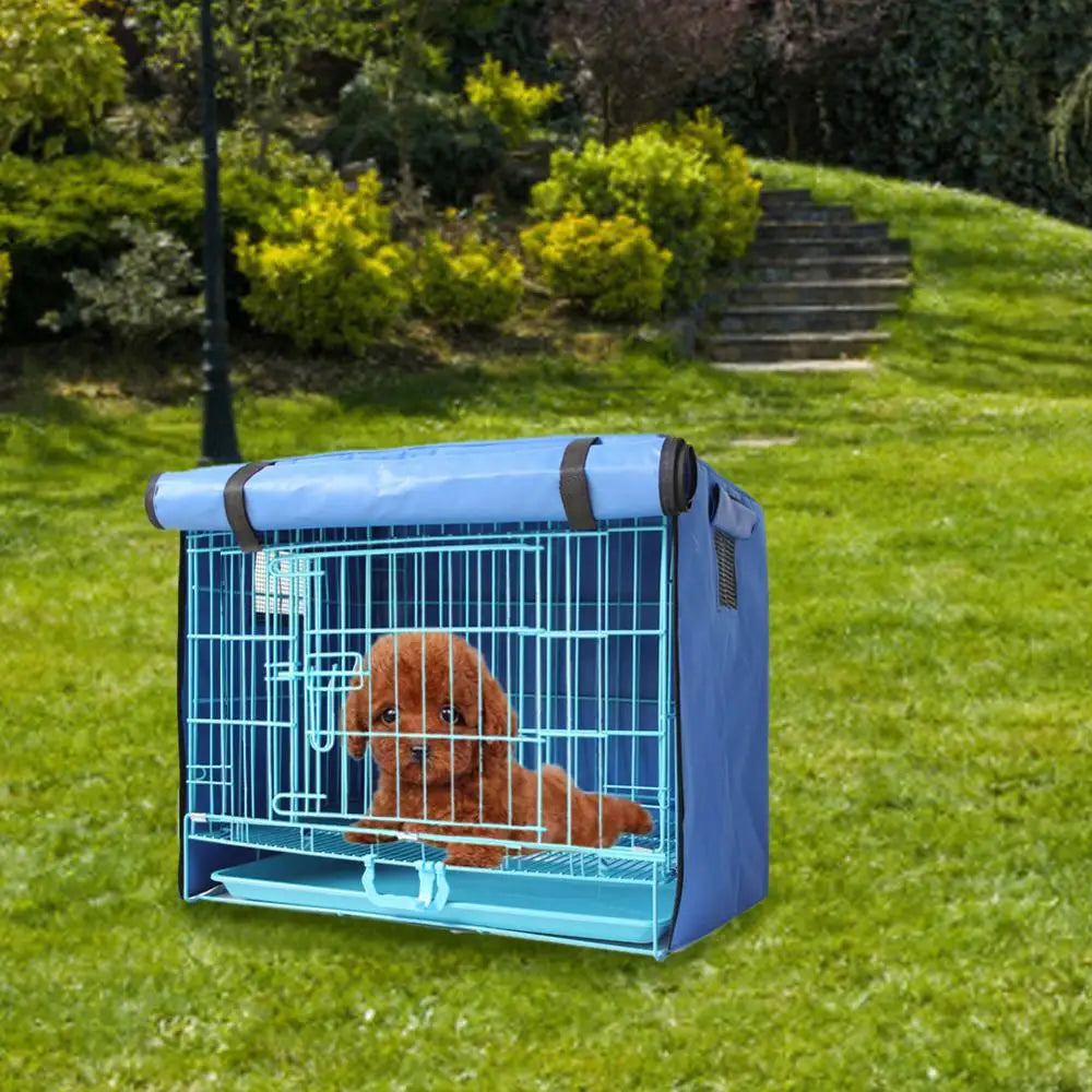 Dog Kennel House Cover Waterproof Dust-proof Durable Oxford Dog Cage Cover Foldable Washable Outdoor Pet Kennel Crate Cover