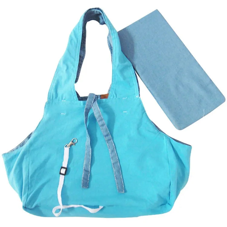 Denim Pet Carrier Bag, Outdoor Travel Puppy Shoulder Bags, Single Comfort Sling Handbag, Tote Pouch, Transport Pets