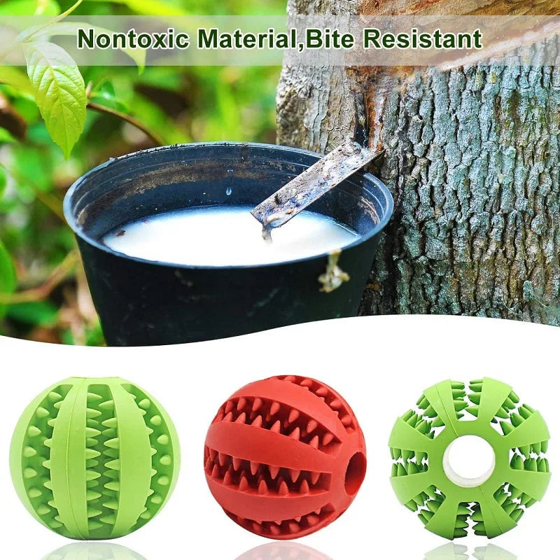 5cm Natural Rubber Pet Dog Toys Dog Chew Toys Tooth Cleaning Treat Ball Extra-tough Interactive Elasticity Ball for Pet Products