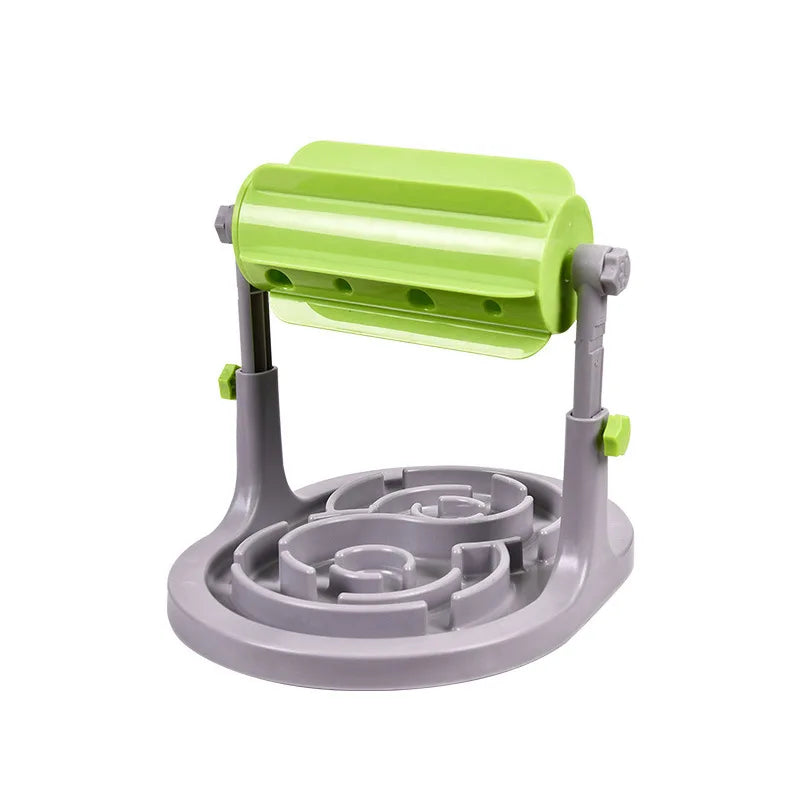 Rolling Adjustable Puzzle Slow Food Cat Dog Bowl Food Utensils Roller Leaking Food Anti Choke Slower Feeder Bowl Toy