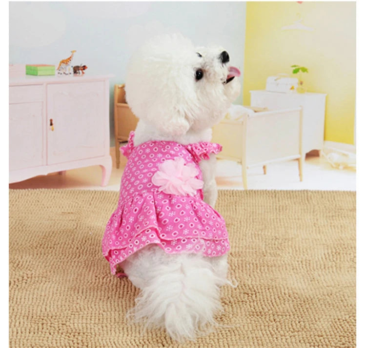 Printed Dog Skirts Pet Dress For Dog Princess Dress Sling Pet Cat Skirt Wedding Clothes For Small Medium Dogs Dresses Ropa Perro