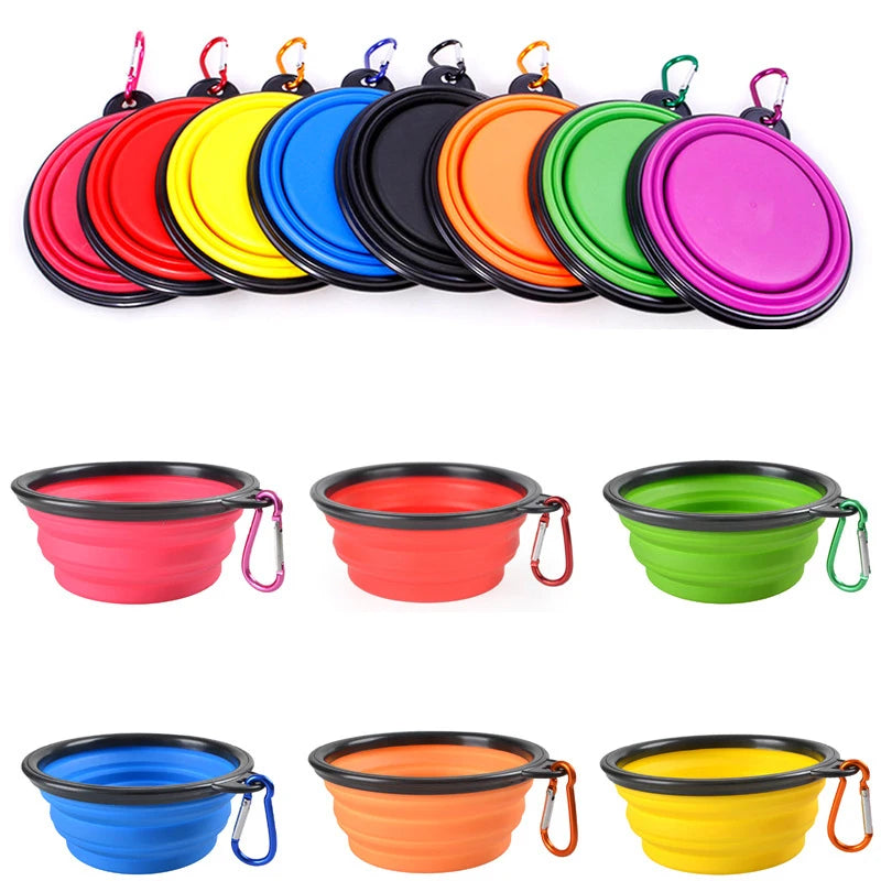 1000ml Travel Folding Silicone Bowl Portable Puppy Food Container Water Feeder Puppy Doggy Food Container Dog Accessories