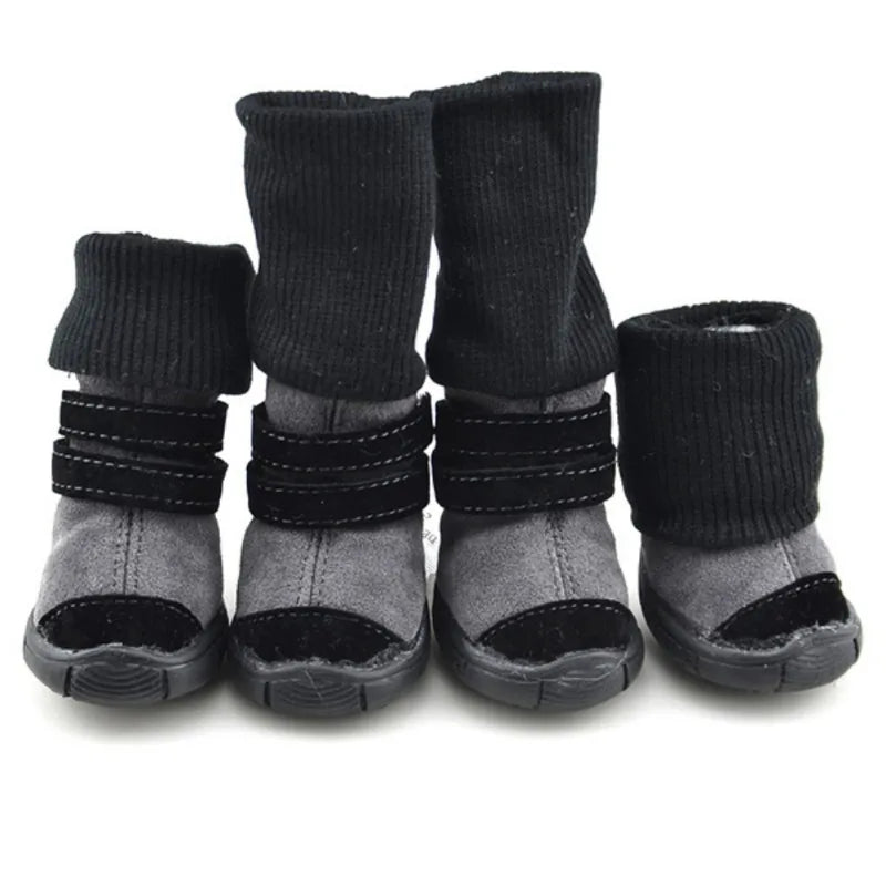 4Pcs/Set Pet Shoes Non Slip Wear Resistant For Small Medium Dogs Outdoor Winter Warm Snow Boots for Puppy French Bulldog Shoes