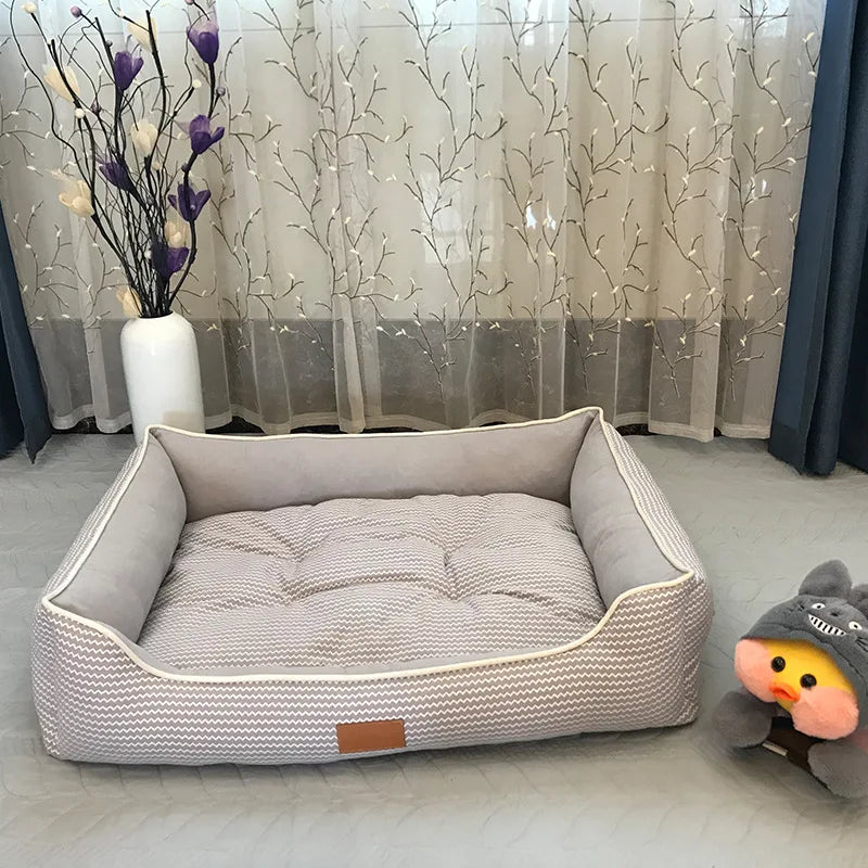 Soft Pet Linen Kennel Cat Dog House Bed Puppy Detachable Mat Winter Warm Dog Nest Sofa Dog Cushion Sleeping Bag Pet Supplies