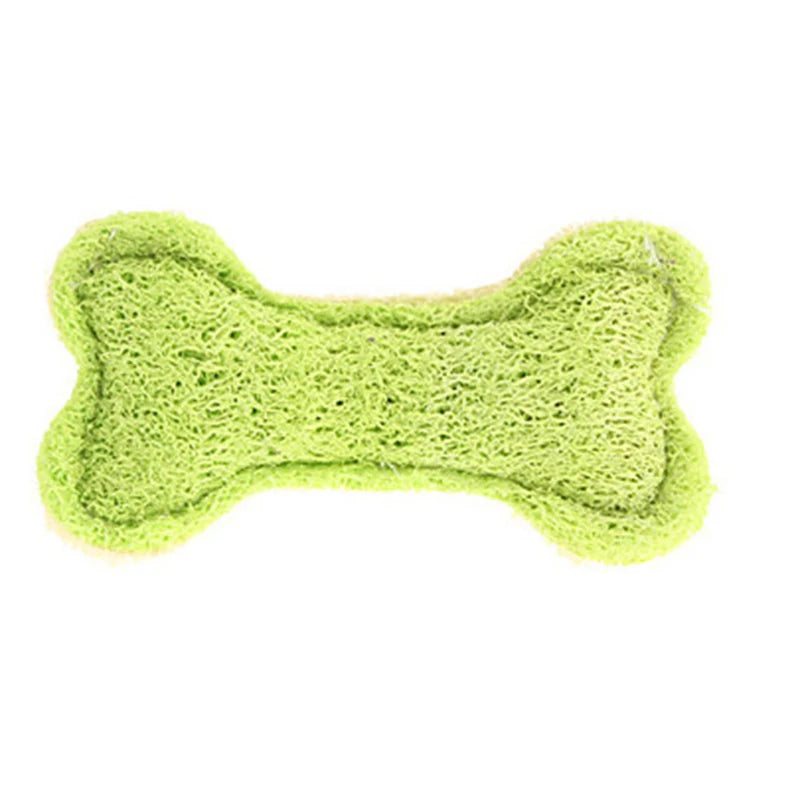 Pet Dogs Cats Bone Style Tooth Cleaning Green Loofah Pet Toys Pet Dog Chew Toys For Playing Dog Chew Bones 10cm