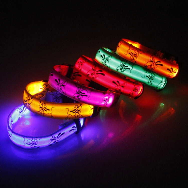 LED Dog Collar Light Night Safety Nylon Pet Dog Collar Glowing Luminous Collar Perro Luz Bright Dog Collar Electronic Pets Items