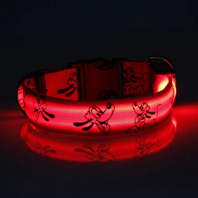 LED Dog Collar Light Night Safety Nylon Pet Dog Collar Glowing Luminous Collar Perro Luz Bright Dog Collar Electronic Pets Items