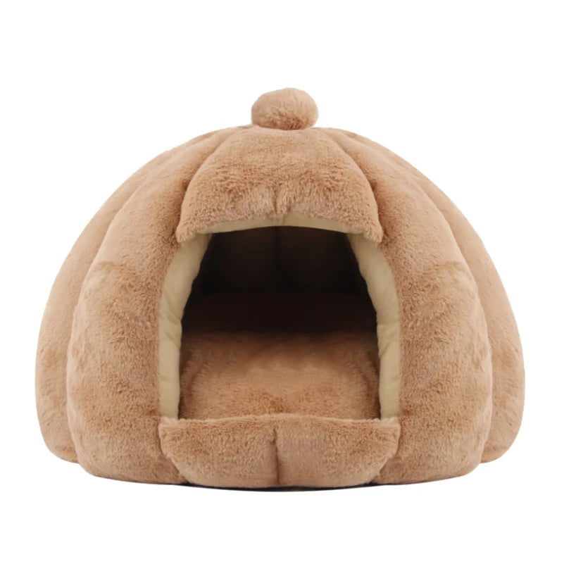 Winter Dog Bed Kennel Small Medium Semi-closed Yurt Rabbit Plush Warm Cat Pet Kennel