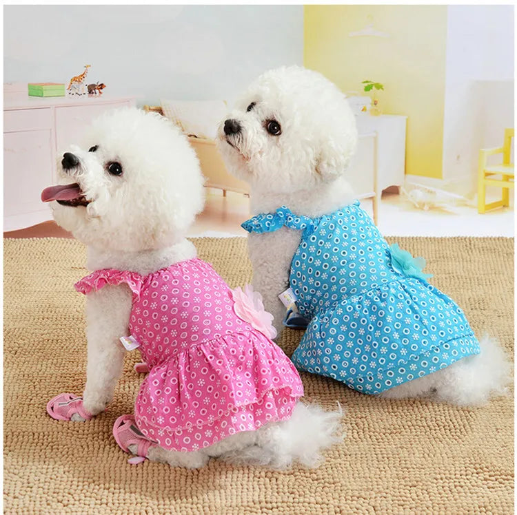 Printed Dog Skirts Pet Dress For Dog Princess Dress Sling Pet Cat Skirt Wedding Clothes For Small Medium Dogs Dresses Ropa Perro