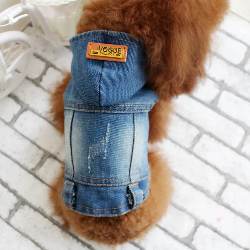 New Product 2020 Pet Hoodie Jacket For Dog Jeans Spring Dog Clothes Fashion Denim T-shirt Puppy Dog Vest Cowboy Cat Coat 10E