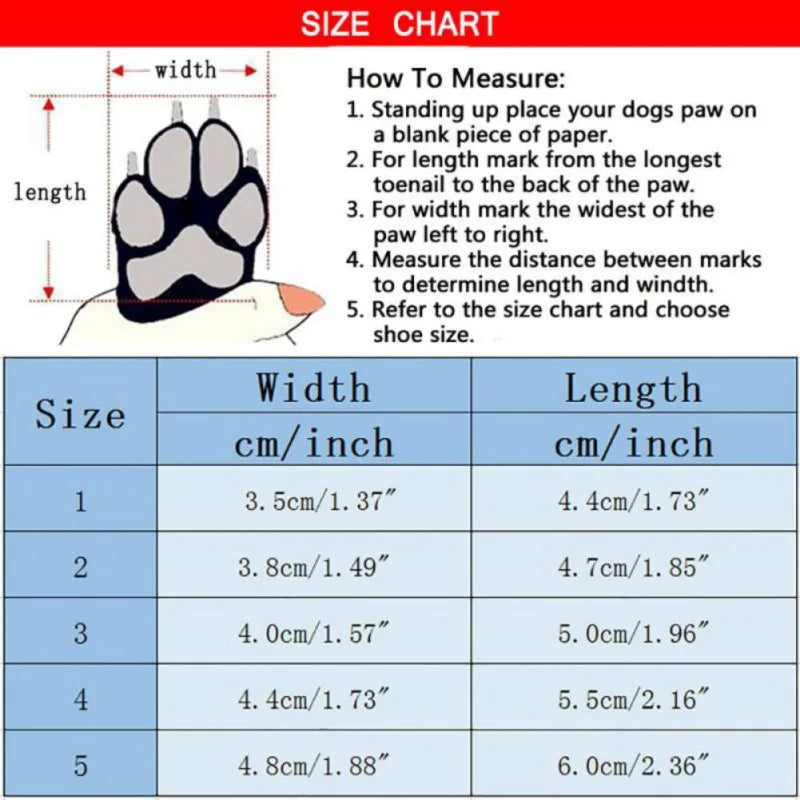 4Pcs/Set Pet Shoes Non Slip Wear Resistant For Small Medium Dogs Outdoor Winter Warm Snow Boots for Puppy French Bulldog Shoes