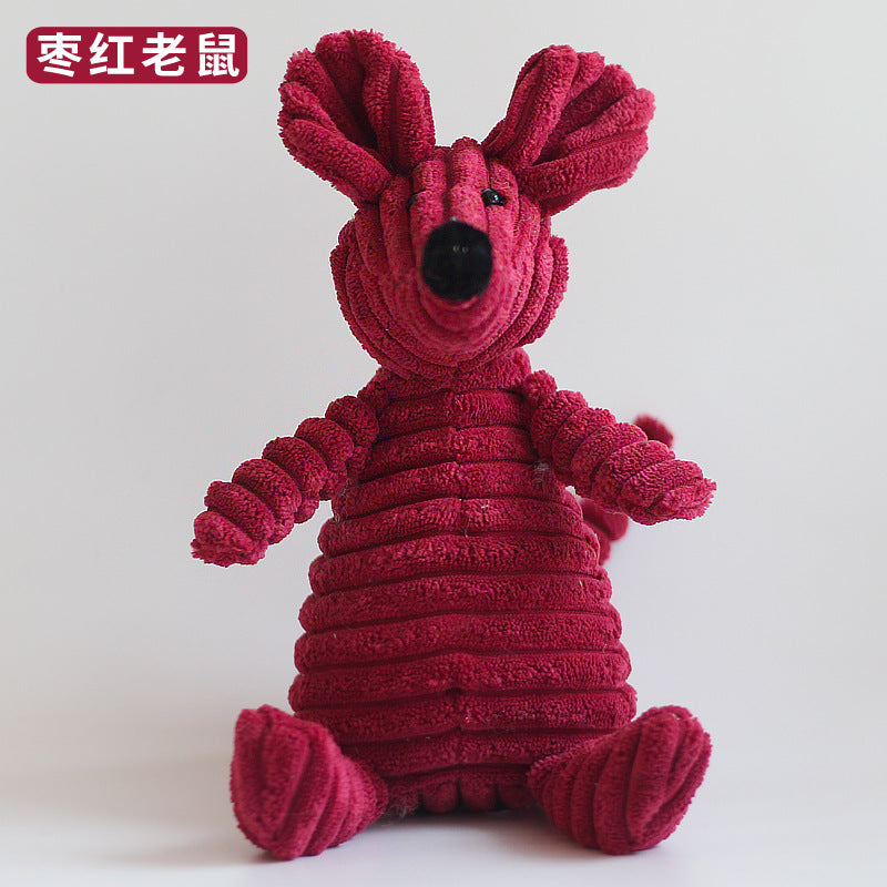 Pet Dog Toy Bite Resistant Corduroy Sounding Plush Toy Teddy Small Dog Animal Toy Non Toxic Dog Toys Chew Toys Dog Accessories