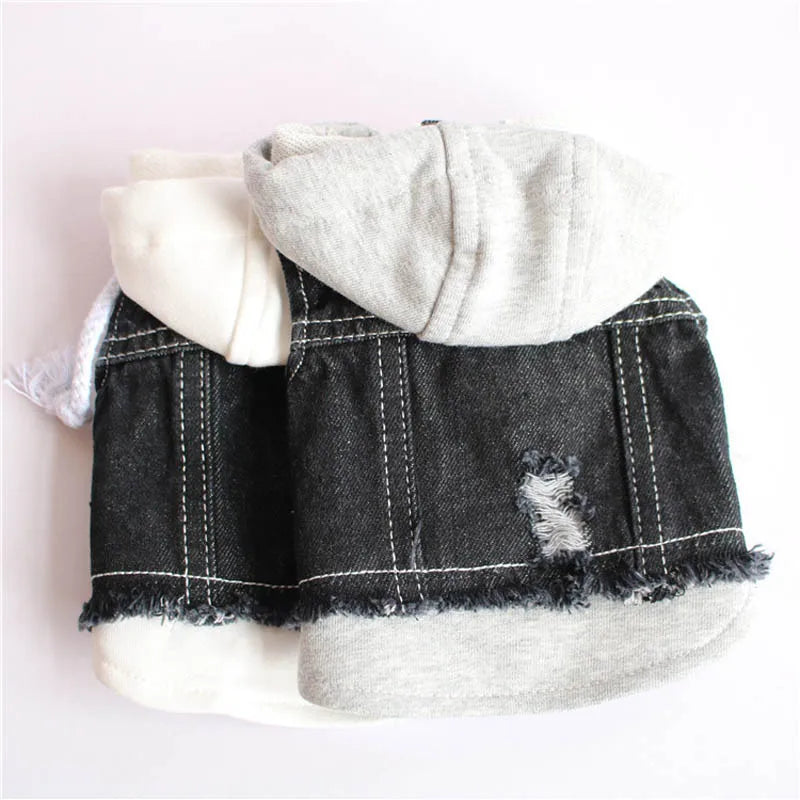 New Product 2020 Pet Hoodie Jacket For Dog Jeans Spring Dog Clothes Fashion Denim T-shirt Puppy Dog Vest Cowboy Cat Coat 10E