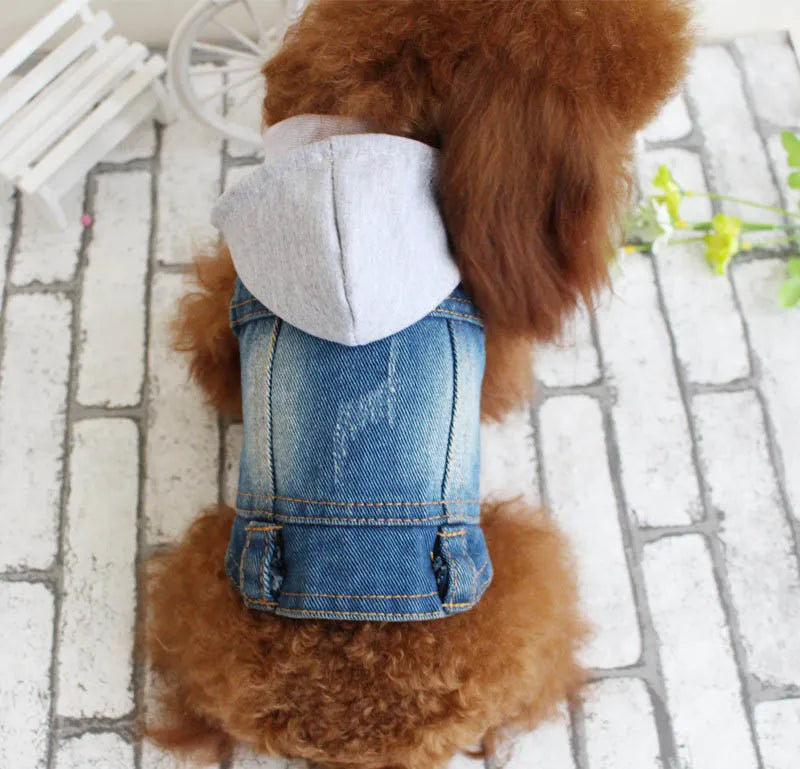 New Product 2020 Pet Hoodie Jacket For Dog Jeans Spring Dog Clothes Fashion Denim T-shirt Puppy Dog Vest Cowboy Cat Coat 10E