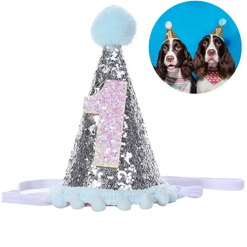 Shiny Dog Birthday Hat Decorative Dog Hat Pet Headband Pet Headwear for Dogs Cats