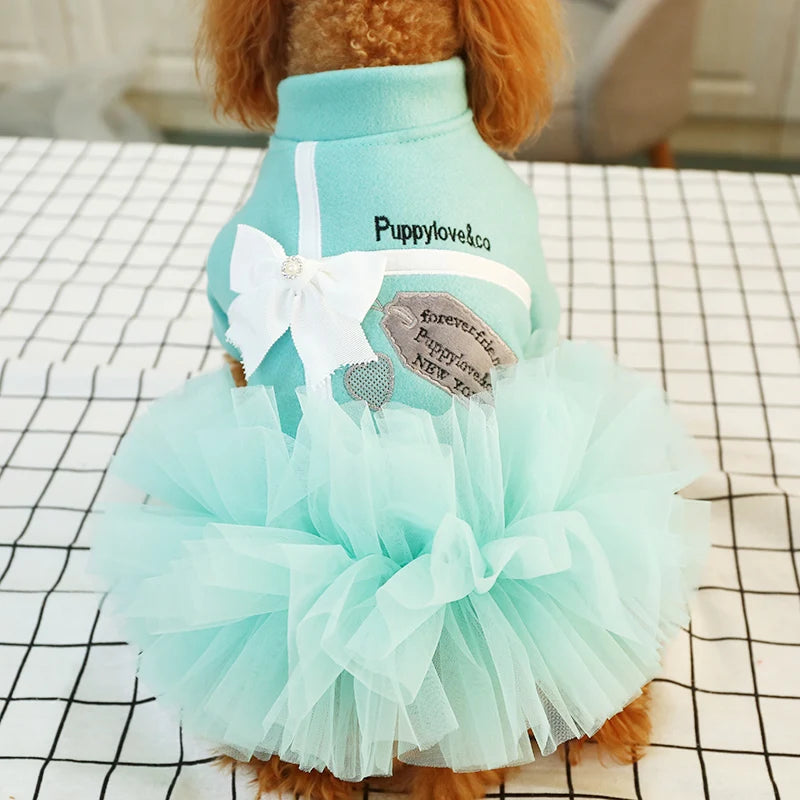 Teddy Princess Dress Pomeranian Bichon Small Dog Dress Cute Puppy Puppy Spring and Summer Lace Tutu