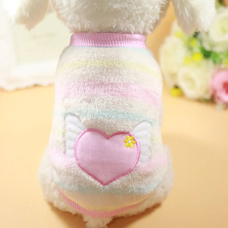 Fleece Dog Clothes Winter Small Dog Vest Cartooon Tiny Teacup Poodle Clothes For Dogs Shirt