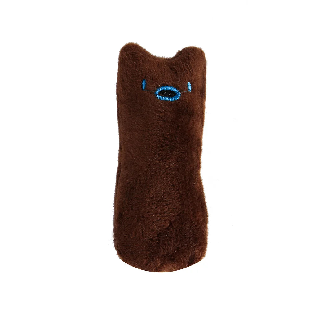 Juguetes de hierba gatera para rechinar los dientes, divertido juguete interactivo de peluche para gatos, juguete vocal para masticar gatitos, garras para morder el pulgar, menta para gatos