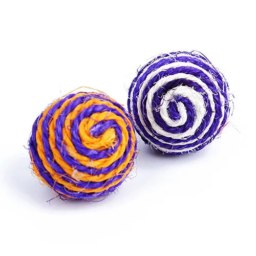 Wholesale Cat Pet Sisal Rope Woven Ball Teaser Play Chewing Rattle Scratch Catch Toy Interactive Pet Kitten Puppy Favorite Toy