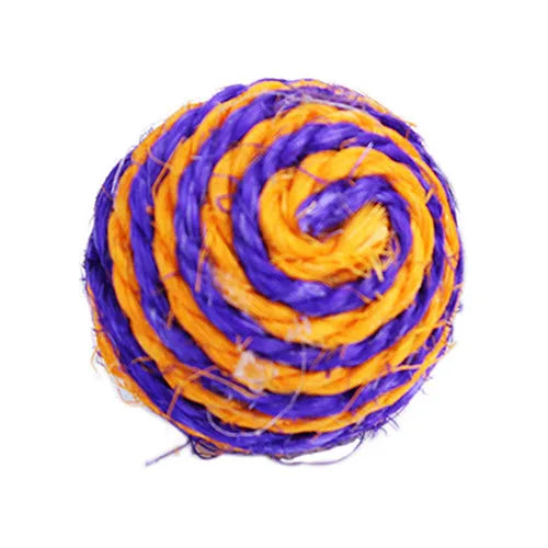 Wholesale Cat Pet Sisal Rope Woven Ball Teaser Play Chewing Rattle Scratch Catch Toy Interactive Pet Kitten Puppy Favorite Toy