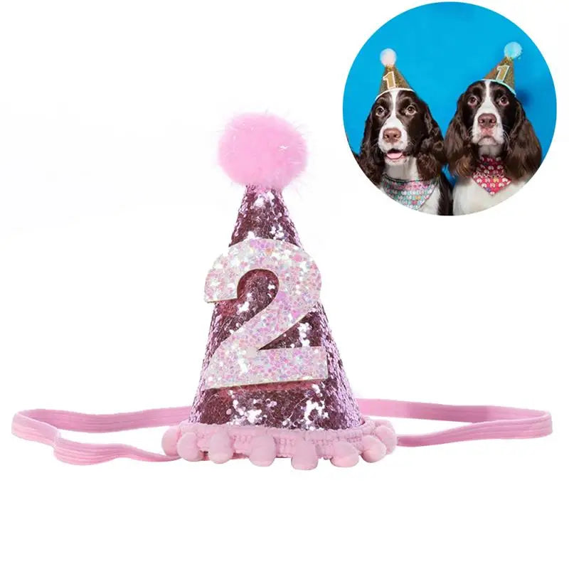 Shiny Dog Birthday Hat Decorative Dog Hat Pet Headband Pet Headwear for Dogs Cats