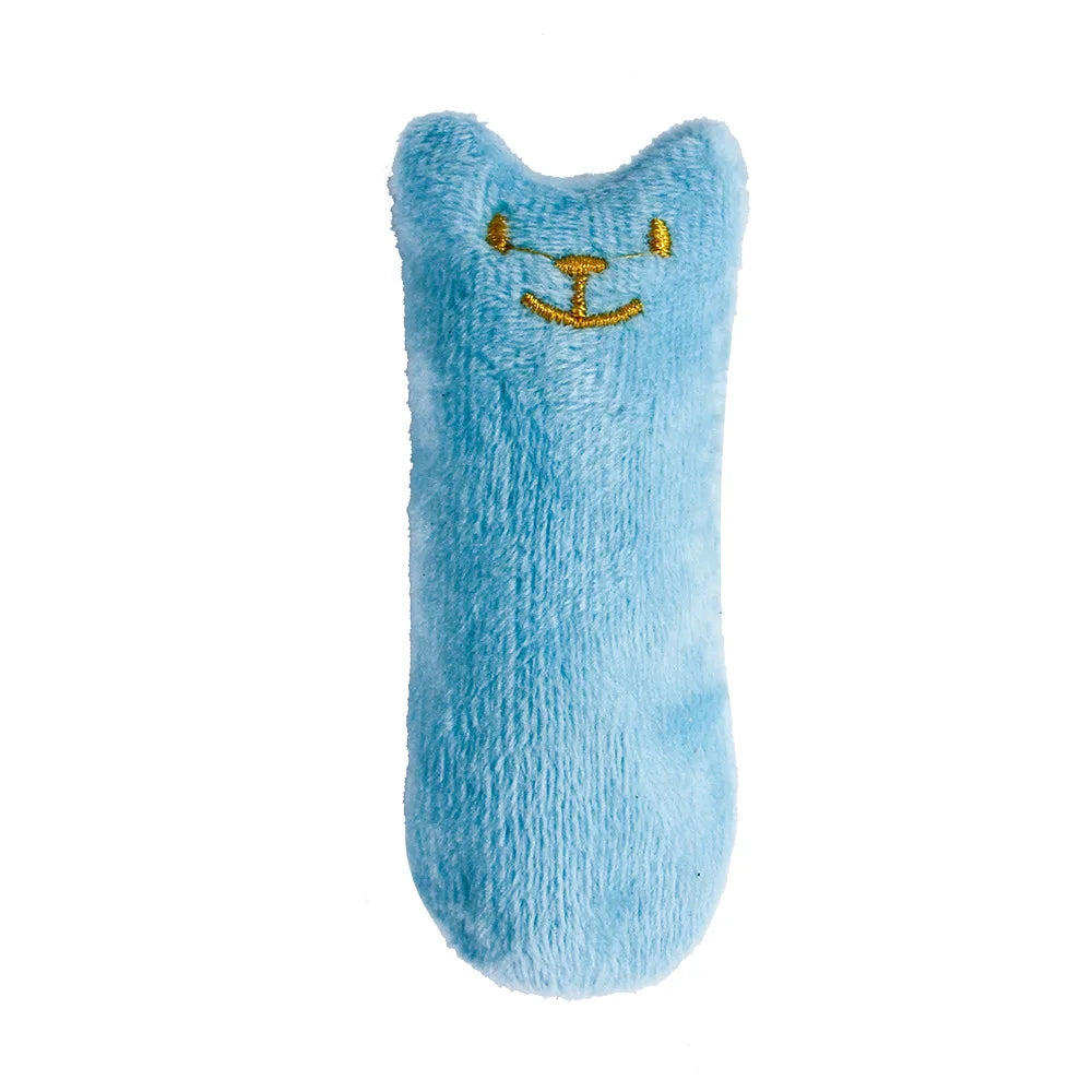 Juguetes de hierba gatera para rechinar los dientes, divertido juguete interactivo de peluche para gatos, juguete vocal para masticar gatitos, garras para morder el pulgar, menta para gatos