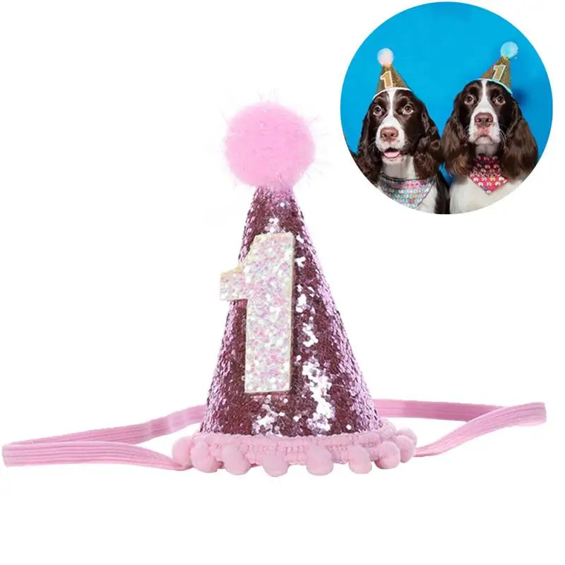 Shiny Dog Birthday Hat Decorative Dog Hat Pet Headband Pet Headwear for Dogs Cats