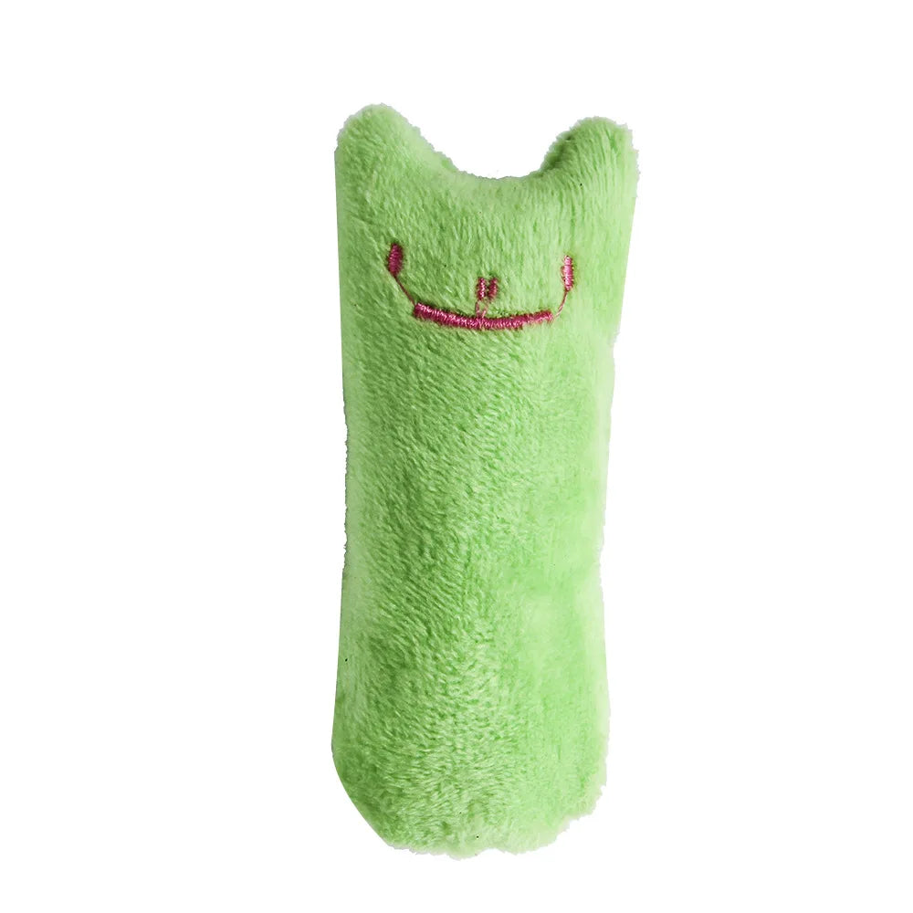 Juguetes de hierba gatera para rechinar los dientes, divertido juguete interactivo de peluche para gatos, juguete vocal para masticar gatitos, garras para morder el pulgar, menta para gatos