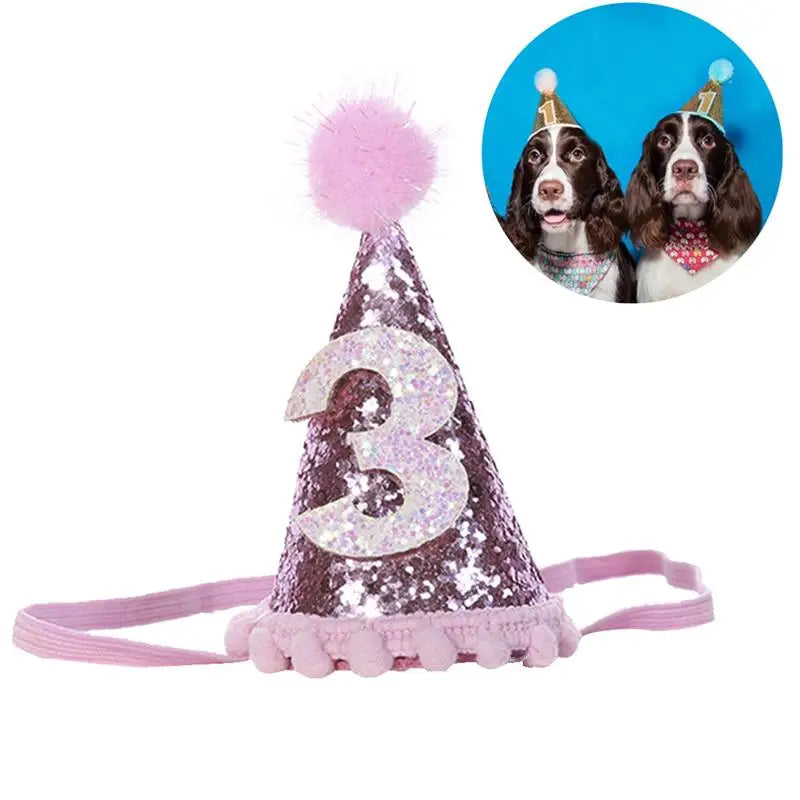 Shiny Dog Birthday Hat Decorative Dog Hat Pet Headband Pet Headwear for Dogs Cats