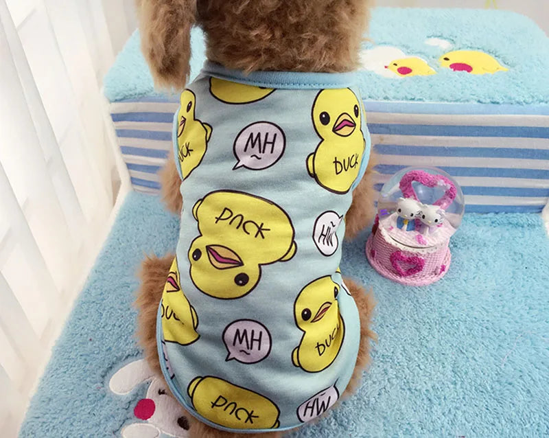 Cute Dog Clothes Soft Puppy Pajamas Outfits Pet Clothing for Small Dogs tshirts Spring Summer Yorkies Chihuahua Clothes 12c30