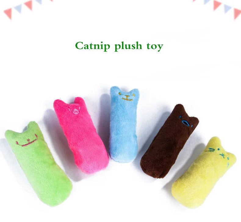 Juguetes de hierba gatera para rechinar los dientes, divertido juguete interactivo de peluche para gatos, juguete vocal para masticar gatitos, garras para morder el pulgar, menta para gatos