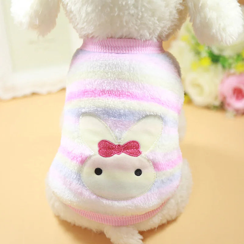 Fleece Dog Clothes Winter Small Dog Vest Cartooon Tiny Teacup Poodle Clothes For Dogs Shirt