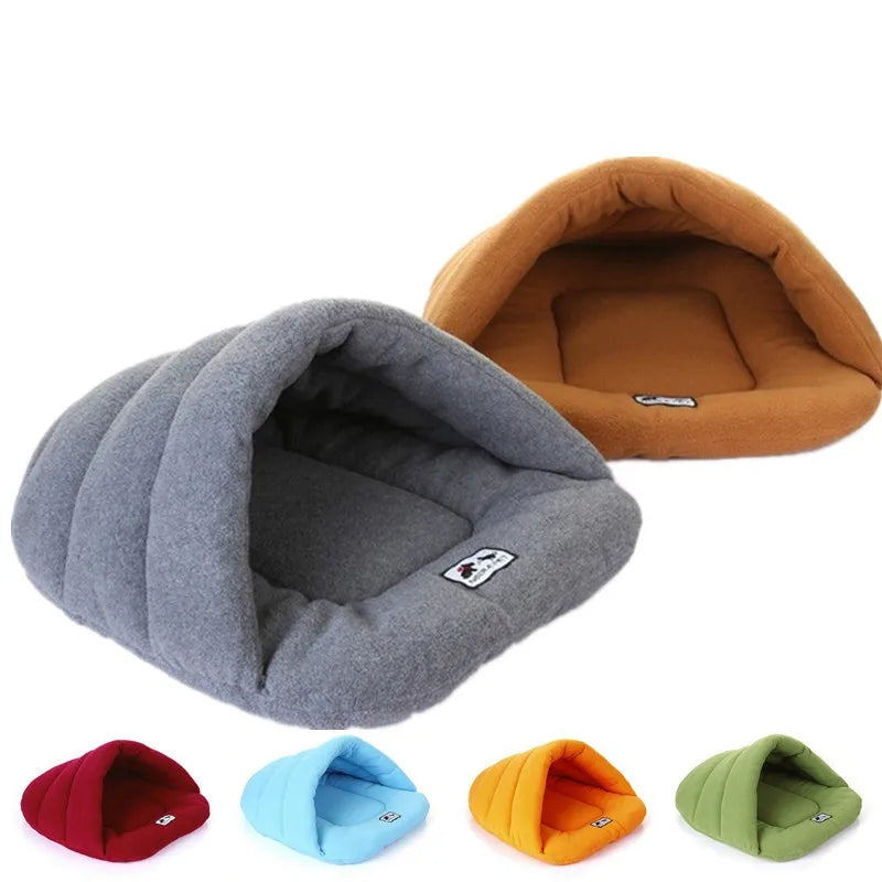 6 Colors Soft Polar Fleece Dog Beds Winter Warm Pet Heated Mat Small Dog Puppy Kennel House for Cats Sleeping Bag Nest Cave Bed