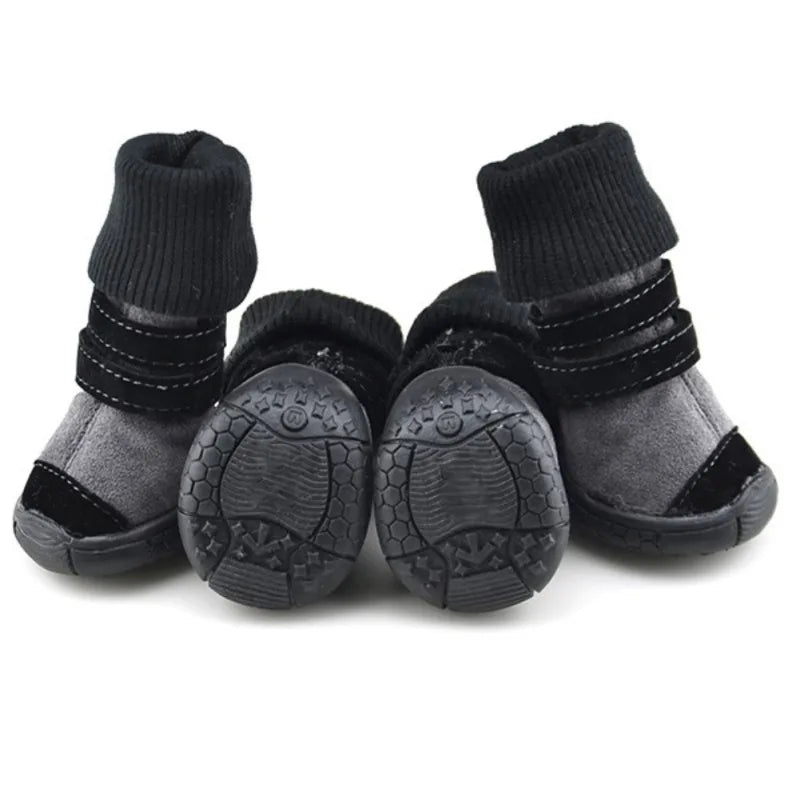 4Pcs/Set Pet Shoes Non Slip Wear Resistant For Small Medium Dogs Outdoor Winter Warm Snow Boots for Puppy French Bulldog Shoes