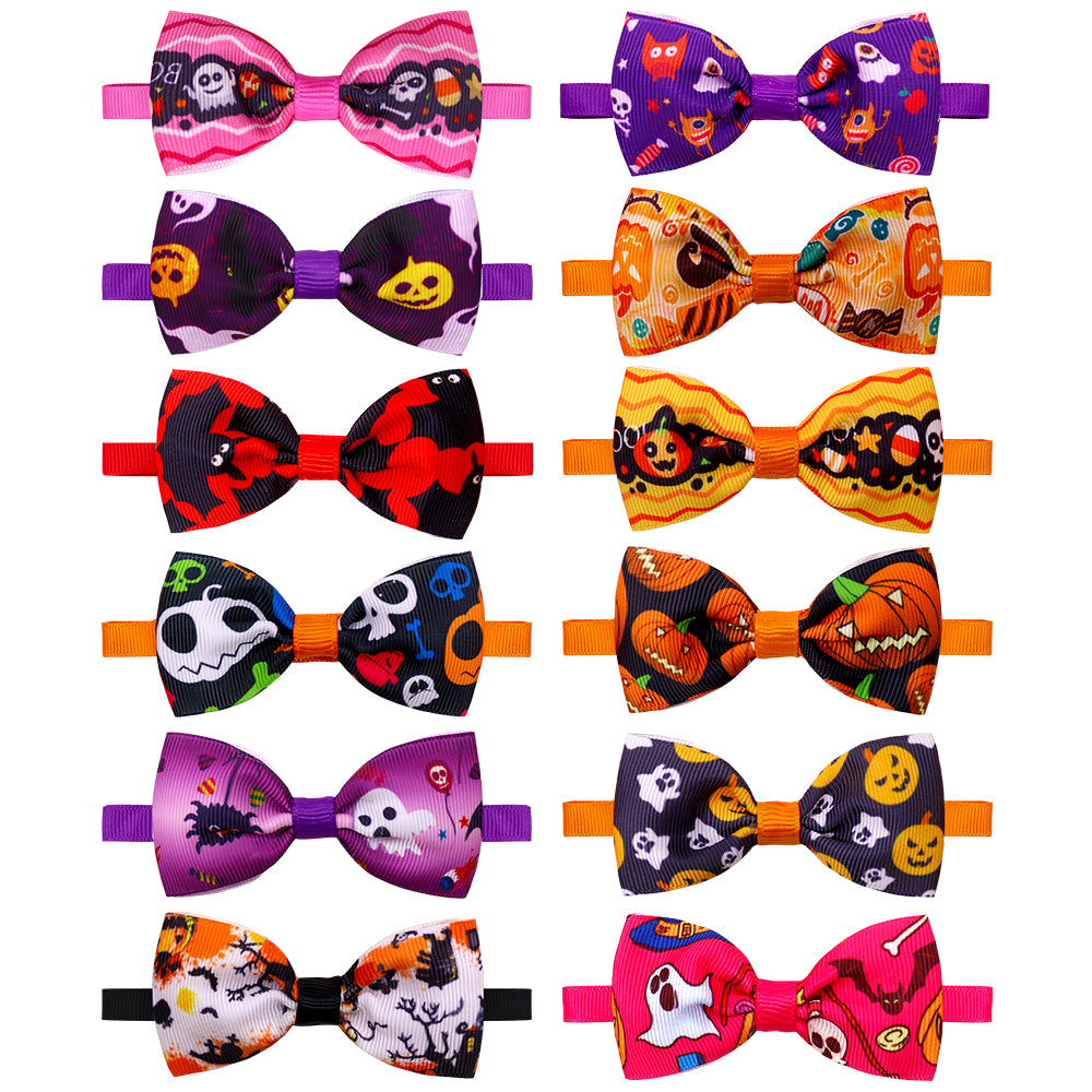 20pcs Halloween Dog Accessoires Small Dog Bow Tie Skull Pet Supplies Dog Bows Pet Dog Bowtie/ Neckties Small Dogs Headwear