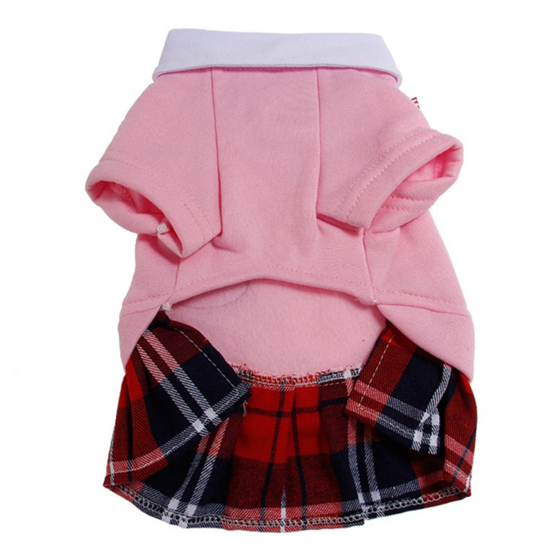 Winter Pet Clothes Warm Girl and Boy Dogs Campus Style Coat Puppy Dog Cat Dress Skirt Sweet Dresses for Small Dog Pet Clothing