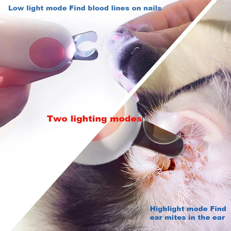 Professional Pet Nail Clipper with LED Lights for Dogs or Cats