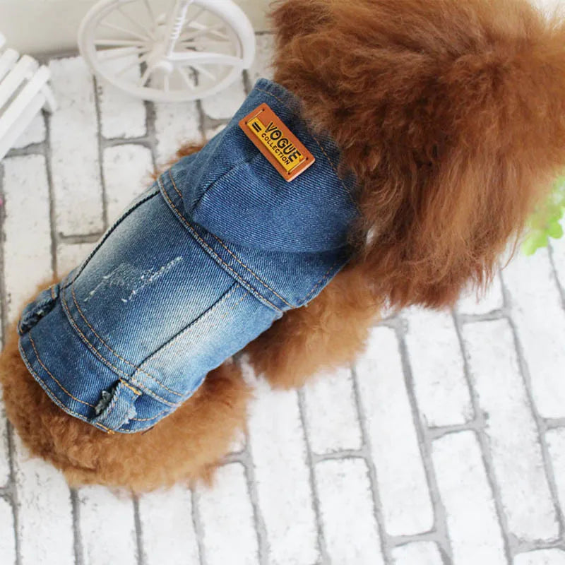 New Product 2020 Pet Hoodie Jacket For Dog Jeans Spring Dog Clothes Fashion Denim T-shirt Puppy Dog Vest Cowboy Cat Coat 10E