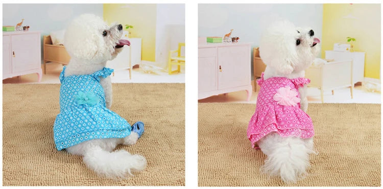 Printed Dog Skirts Pet Dress For Dog Princess Dress Sling Pet Cat Skirt Wedding Clothes For Small Medium Dogs Dresses Ropa Perro